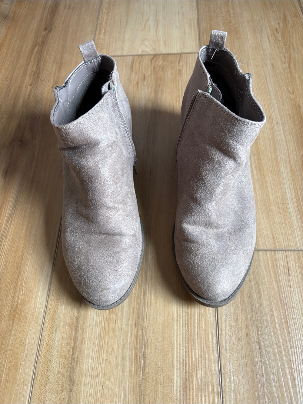 Carlos by Carlos Santana Taupe Suede Ankle Booties